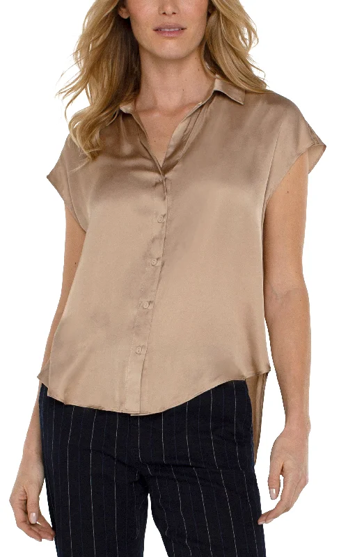 BUTTON FRONT DOLMAN SLEEVE BLOUSE Business Casual Blouse
