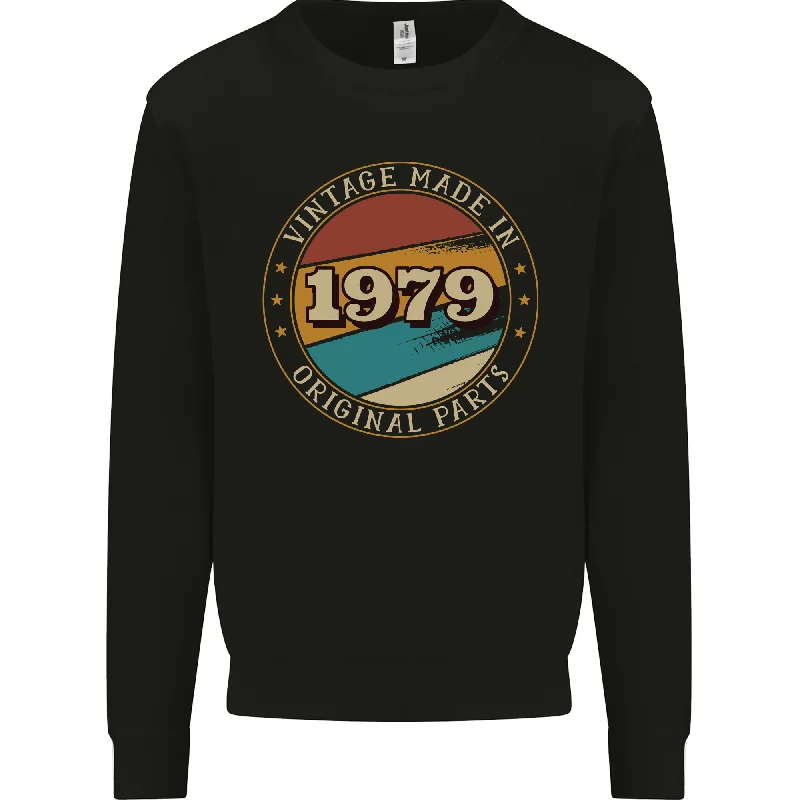 45th Birthday Vintage Made In 1979 Mens Sweatshirt Jumper Cotton Hoodie Fleece Lining Warmth 45th Birthday Vintage Made In 1979 Mens Sweatshirt Jumper Cotton Hoodie Fleece Lining Warmth