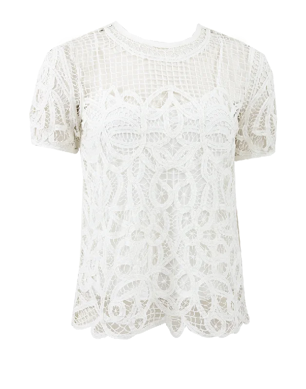 Nancy Lace Blouse Lightweight Tunic Blouse
