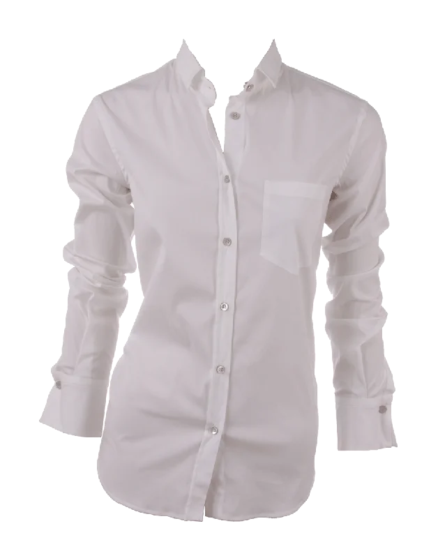 Blouse with Cuff Link Detail Modern Oversized Blouse