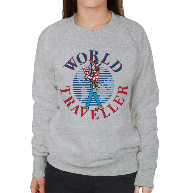 Where's Wally World Traveller Women's Sweatshirt Hoodie with Zipper Versatile Modern