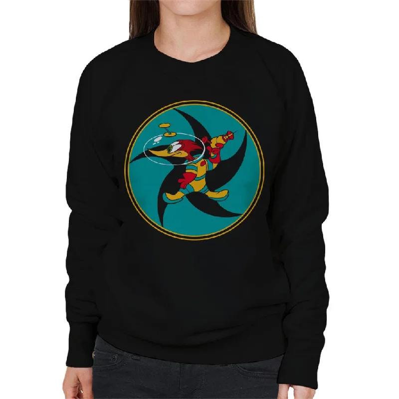 Woody Woodpecker Space Suit Women's Sweatshirt Hoodie with Pocket Utility Practical