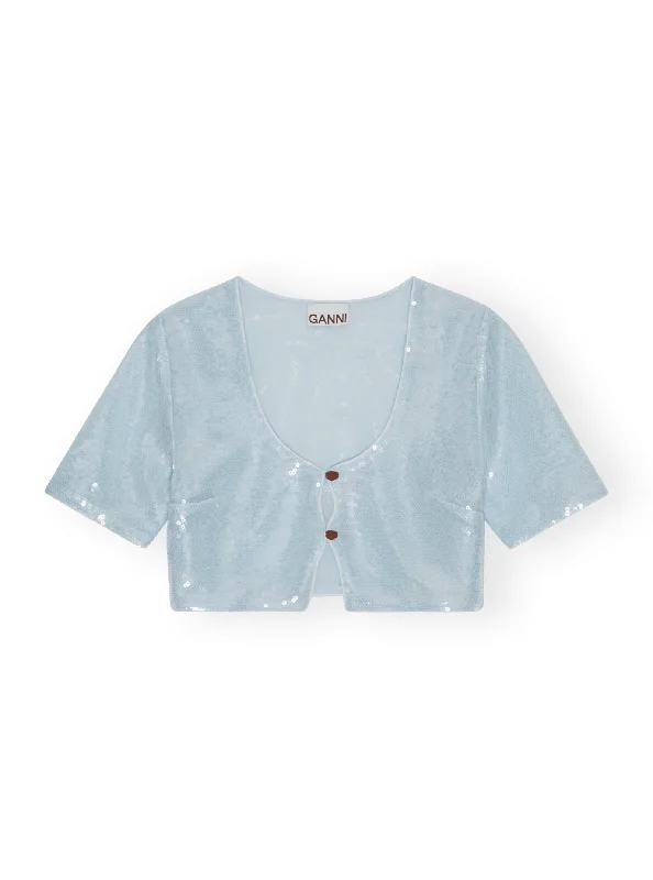 Light Sequin Blouse / Ice Water Lightweight Linen Blouse