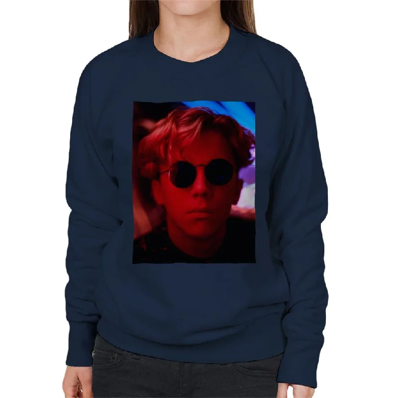 Weird Science Gary Wallace Wearing Glasses Women's Sweatshirt Hoodie with Crew Neck Simple Timeless