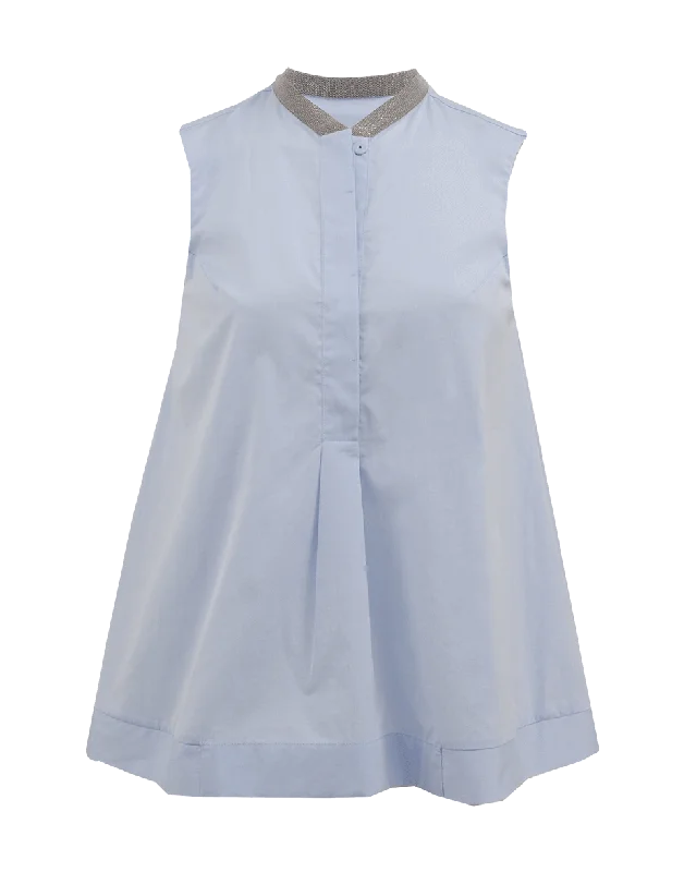 Swing Blouse With Monili Trim Chic Wrap Blouse