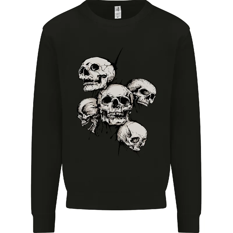 5 Skulls Demons Biker Gothic Heavy Metal Mens Sweatshirt Jumper Hoodie with High-Low Hem Asymmetrical Trendy 5 Skulls Demons Biker Gothic Heavy Metal Mens Sweatshirt Jumper Hoodie with High-Low Hem Asymmetrical Trendy