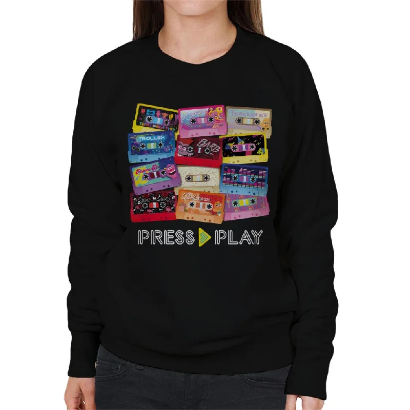 Trolls Cassette Press Play Women's Sweatshirt Hoodie with Hem Drawcord Adjustable Customizable Trolls Cassette Press Play Women's Sweatshirt Hoodie with Hem Drawcord Adjustable Customizable