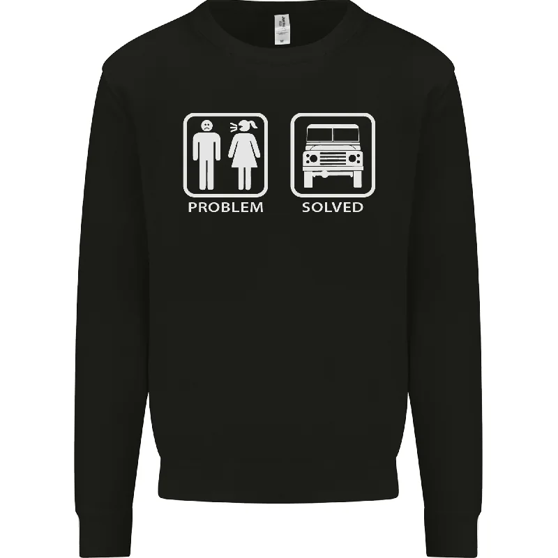 4x4 Problem Solved Off Roading Road Mens Sweatshirt Jumper Hoodie with Elastic Waist Stretchable Comfortable 4x4 Problem Solved Off Roading Road Mens Sweatshirt Jumper Hoodie with Elastic Waist Stretchable Comfortable