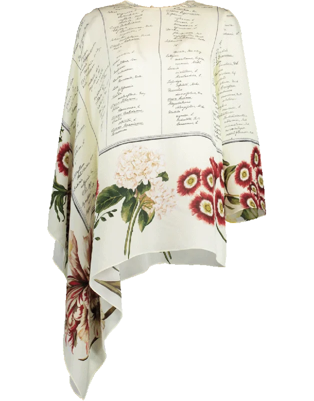 Asymmetric Printed Blouse Soft Knit Blouse