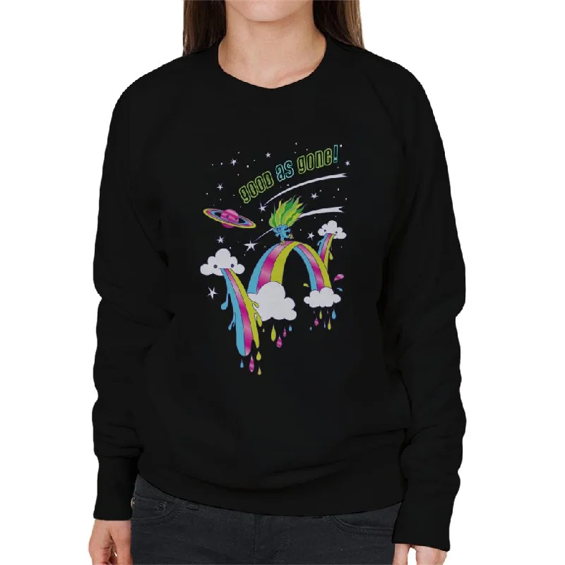 Trolls Good As Gone Rainbow Roller Skating Women's Sweatshirt Hoodie with Cuffed Sleeves Snug Secure Trolls Good As Gone Rainbow Roller Skating Women's Sweatshirt Hoodie with Cuffed Sleeves Snug Secure