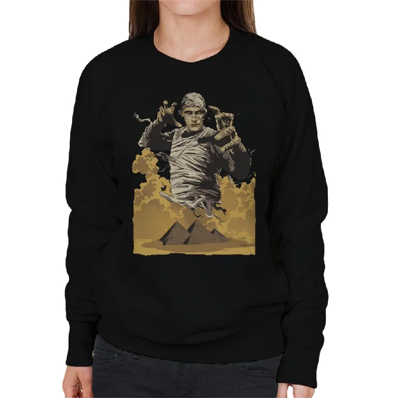 The Mummy Sandstorm Women's Sweatshirt Hoodie with Hem Applique Textured Unique