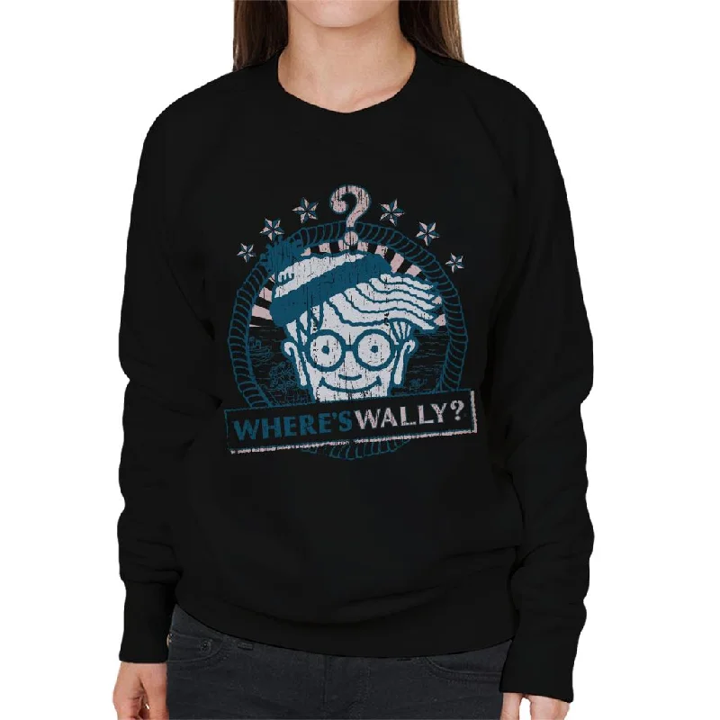 Where's Wally Vintage Design Women's Sweatshirt Hoodie with Bell Sleeves Flared Feminine