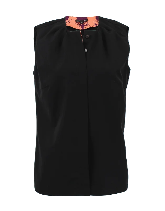 Button Blouse Sweetheart Neck Blouse