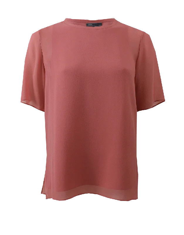 Sheer Overlay Blouse Office Formal Blouse