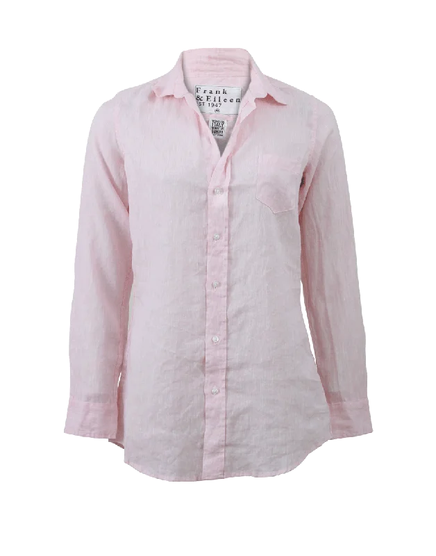 Shirley Linen Blouse Ruffled Neck Blouse