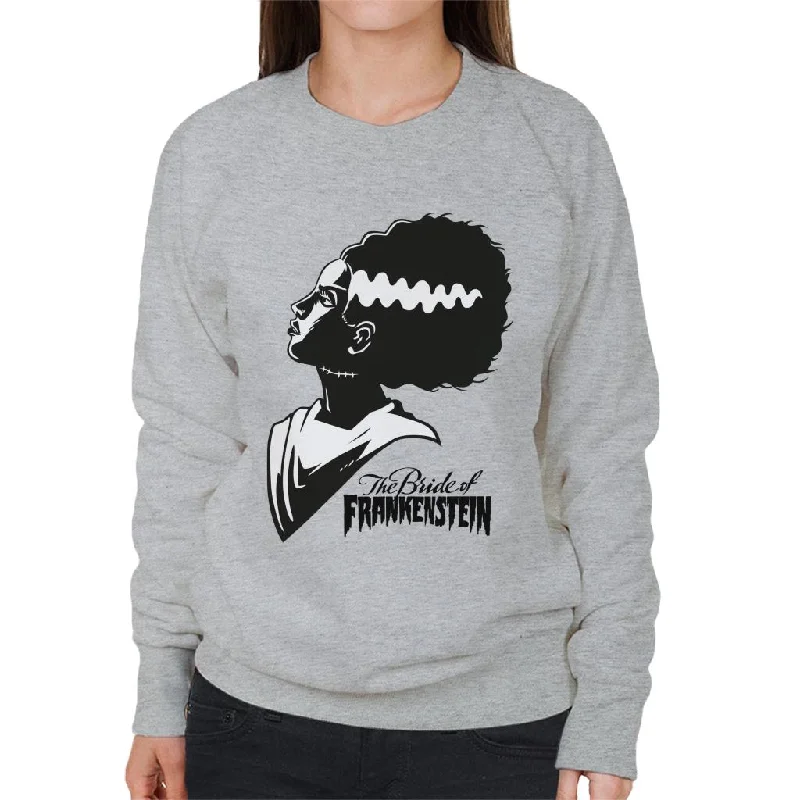 Bride Of Frankenstein Silhouette Women's Sweatshirt Hoodie with Color Block Contrast Stylish
