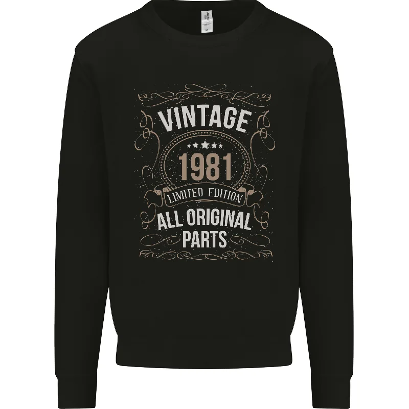 43rd Birthday Limited Edition 1981 Mens Sweatshirt Jumper Hoodie with Applique Textured Unique