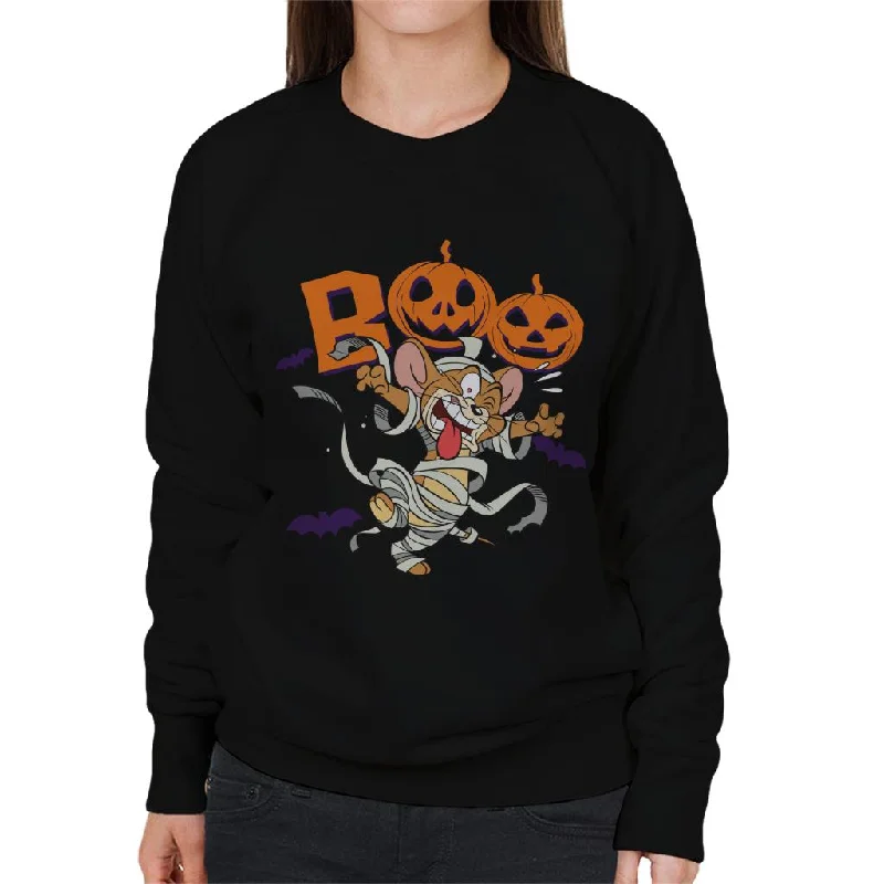 Tom and Jerry Halloween Boo Women's Sweatshirt Hoodie with Distressed Vintage Worn