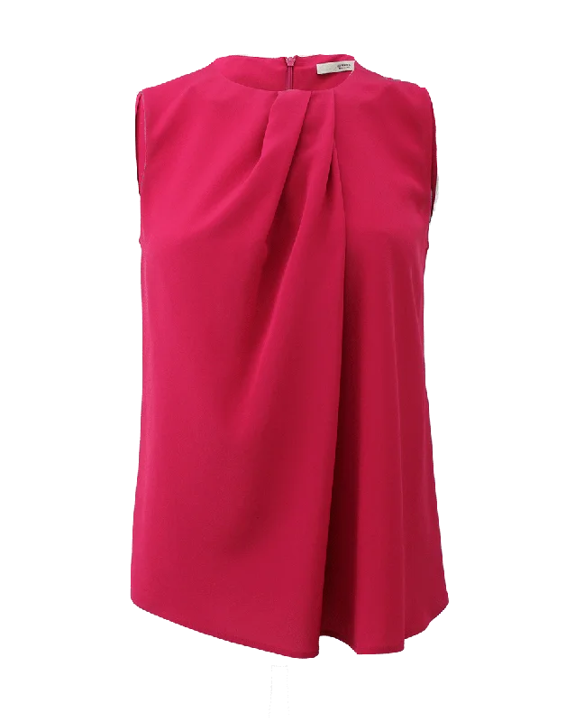 Single Pleat Blouse Frilled Cuff Blouse