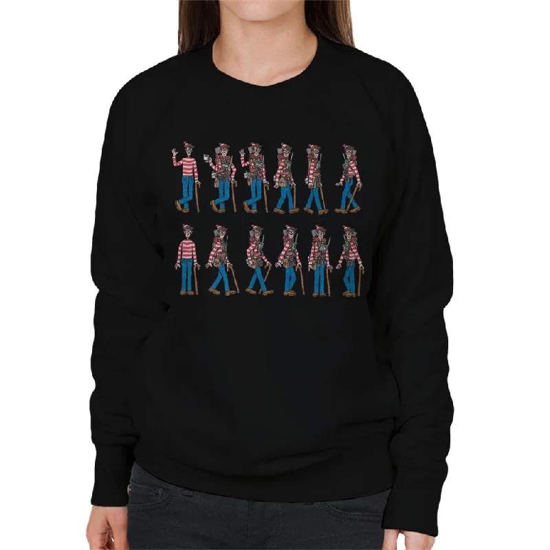 Where's Wally Ready To Travel Women's Sweatshirt Hoodie with Hem Frayed Vintage Worn