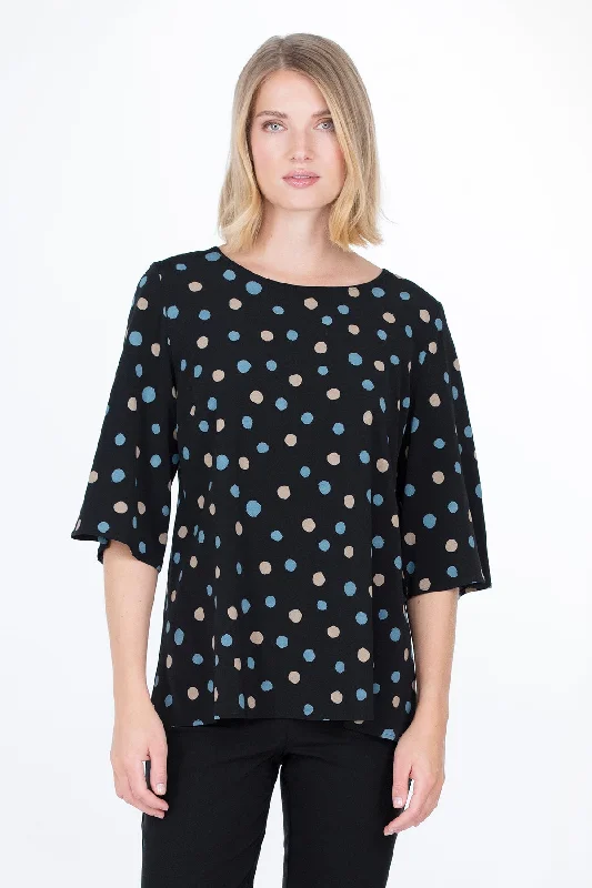 Telkkä Blouse Black/Blue Relaxed Fit Blouse