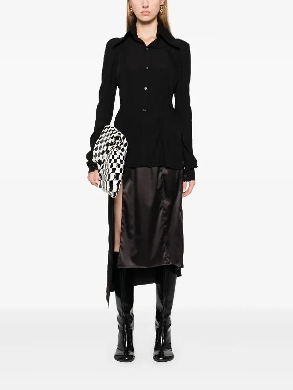 YOHJI YAMAMOTO - Women Puff SLV Slim Fit Blouse Vintage Polka Blouse