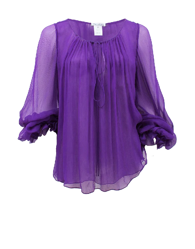 Full Sleeve Tie Neck Blouse Modern Oversized Blouse
