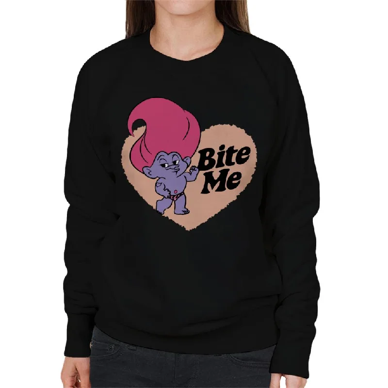 Trolls Loveheart Bite Me Women's Sweatshirt Hoodie with Puffed Sleeves Voluminous Trendy Trolls Loveheart Bite Me Women's Sweatshirt Hoodie with Puffed Sleeves Voluminous Trendy