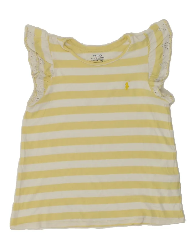 POLO RALPH LAUREN Girls Blouse Top 12-13 Years Large Yellow Striped Cotton Semi-Sheer Blouse POLO RALPH LAUREN Girls Blouse Top 12-13 Years Large Yellow Striped Cotton Semi-Sheer Blouse