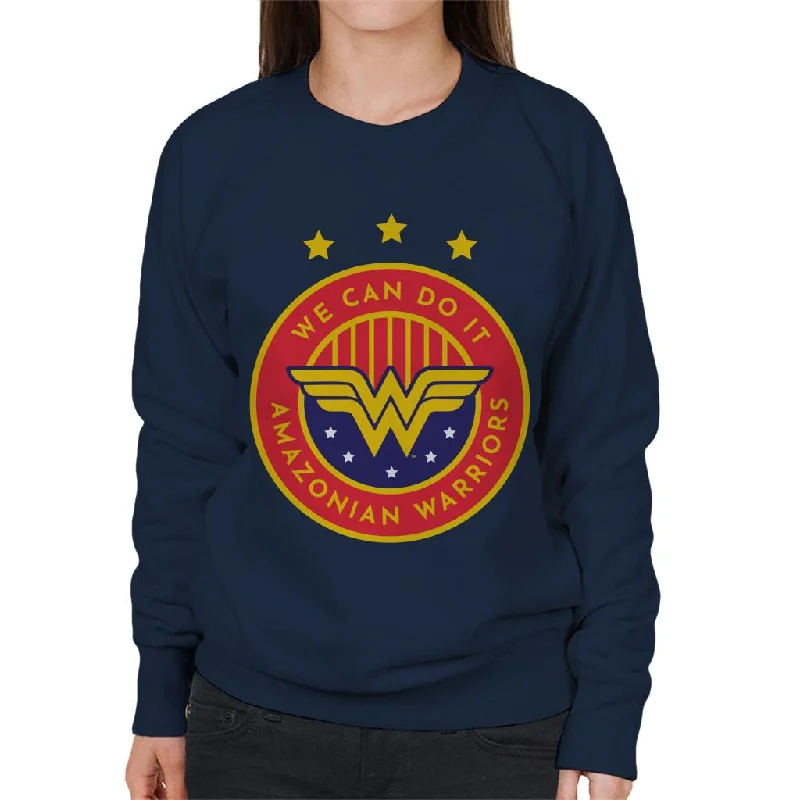 Wonder Woman Sports We Can Do It Amazonian Warriors Women's Sweatshirt Hoodie with Lining Warm Insulated