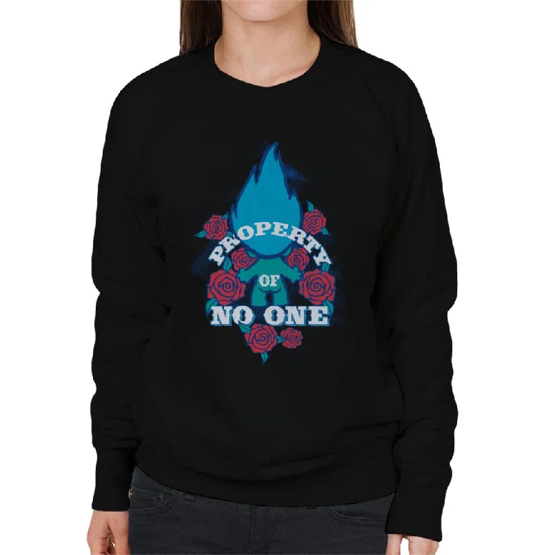 Trolls Roses Property Of No One Women's Sweatshirt Hoodie with Relaxed Fit Easy Casual Trolls Roses Property Of No One Women's Sweatshirt Hoodie with Relaxed Fit Easy Casual