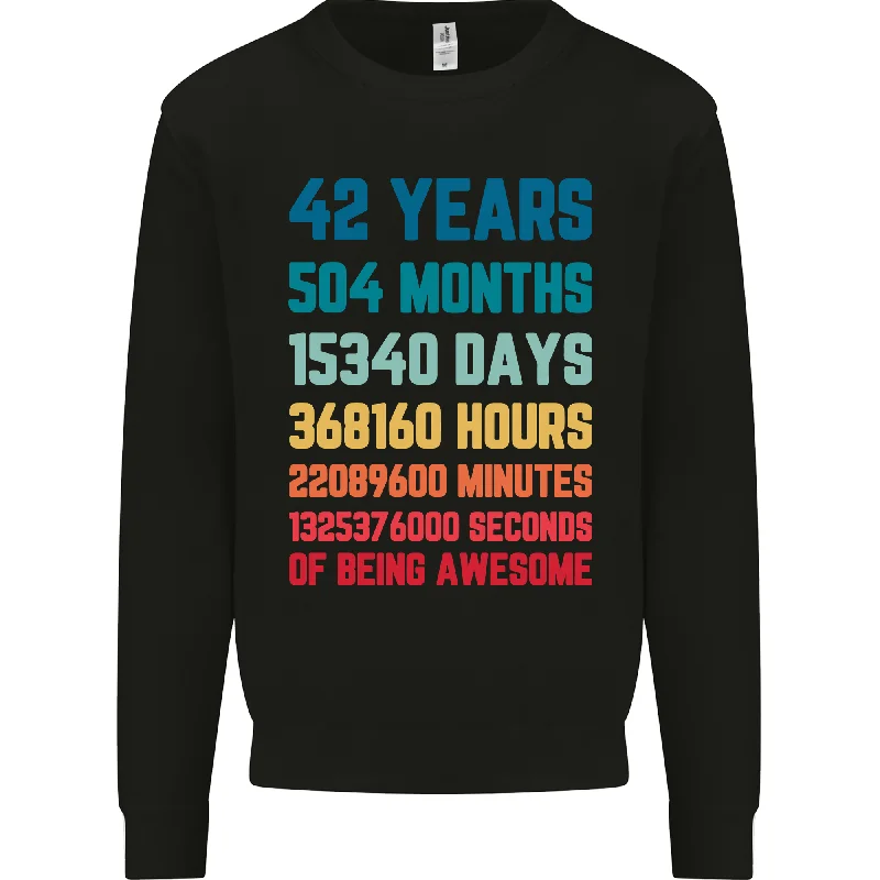 42nd Birthday 42-Year-Old Men's Sweatshirt - Celebrate the Big 42 in Style! Hoodie with Emblem Brand Identity