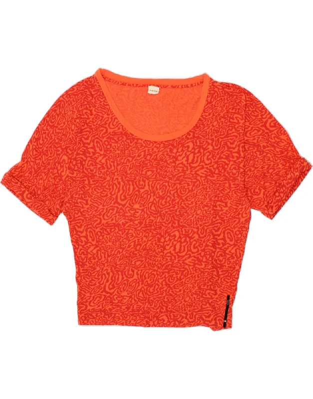 DIESEL Womens Abstract Pattern Batwing Blouse Top UK 14 Medium Orange Flowy Bohemian Blouse DIESEL Womens Abstract Pattern Batwing Blouse Top UK 14 Medium Orange Flowy Bohemian Blouse