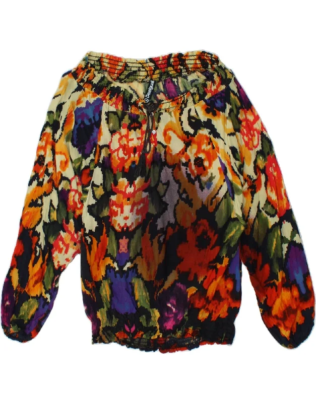 DESIGUAL Womens Abstract Pattern Blouse Top UK 14 Medium Multicoloured Asymmetric Hem Blouse DESIGUAL Womens Abstract Pattern Blouse Top UK 14 Medium Multicoloured Asymmetric Hem Blouse
