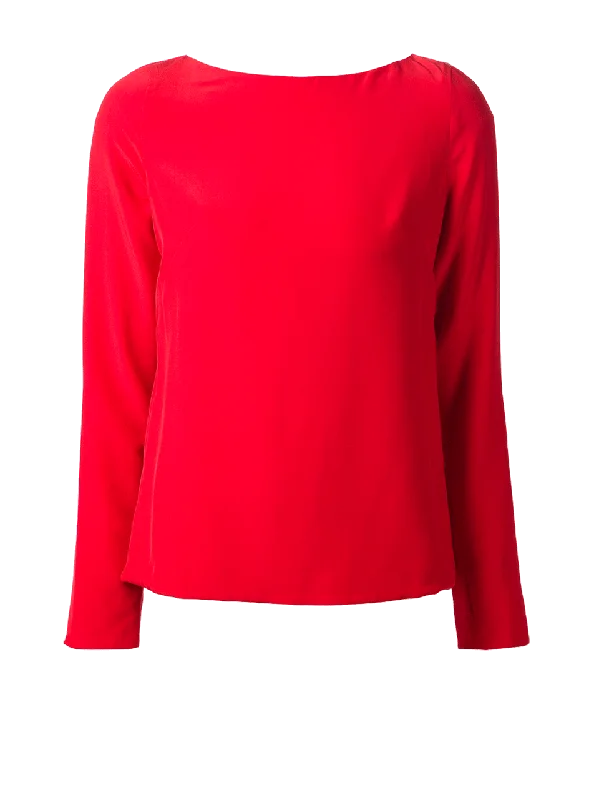 Bi-Color Ruffle Blouse Flowy Bohemian Blouse