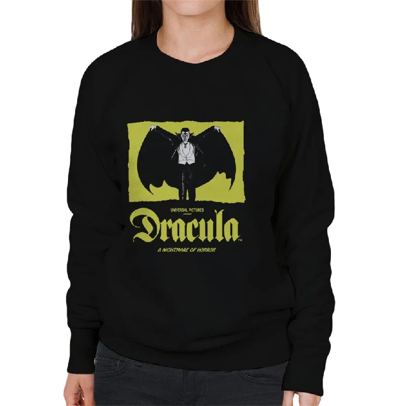 Dracula Nightmare Of Horror Women's Sweatshirt Hoodie with Button Placket Classic Preppy