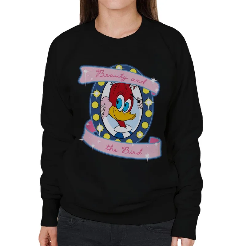 Woody Woodpecker Beauty And The Bird Women's Sweatshirt Hoodie with High Neck Warm Protective Woody Woodpecker Beauty And The Bird Women's Sweatshirt Hoodie with High Neck Warm Protective