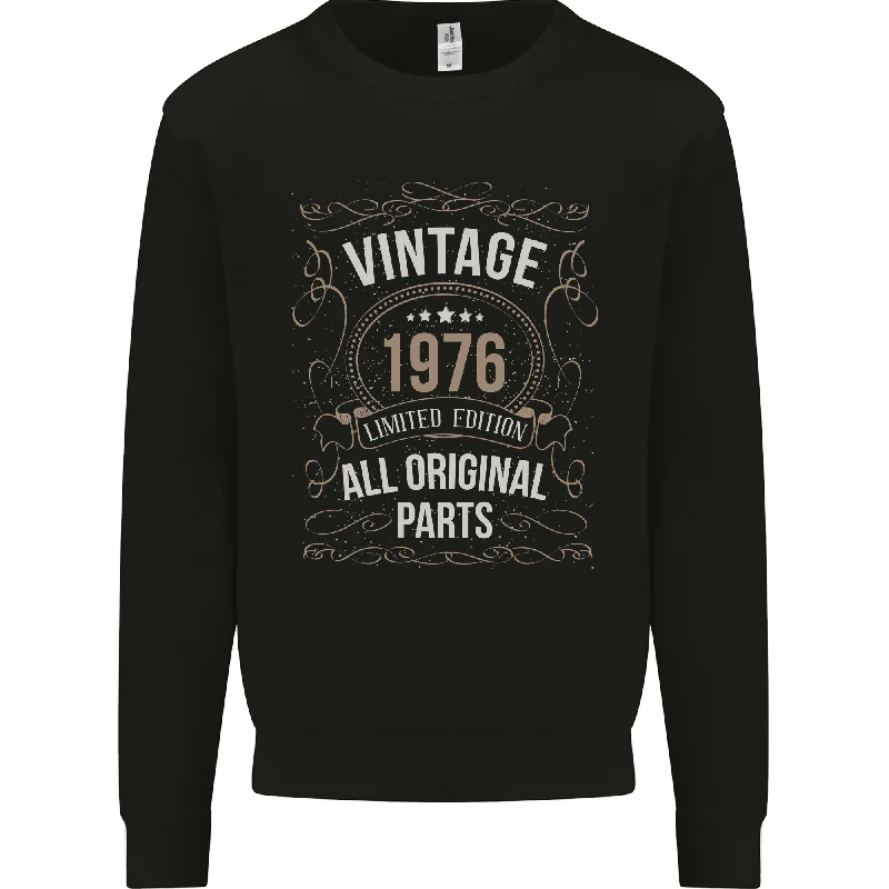 48th Birthday Limited Edition 1976 Mens Sweatshirt Jumper Hoodie with Applique Textured Unique 48th Birthday Limited Edition 1976 Mens Sweatshirt Jumper Hoodie with Applique Textured Unique