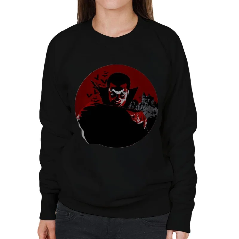Dracula Thirsty For Blood Women's Sweatshirt Hoodie with Button Classic Timeless