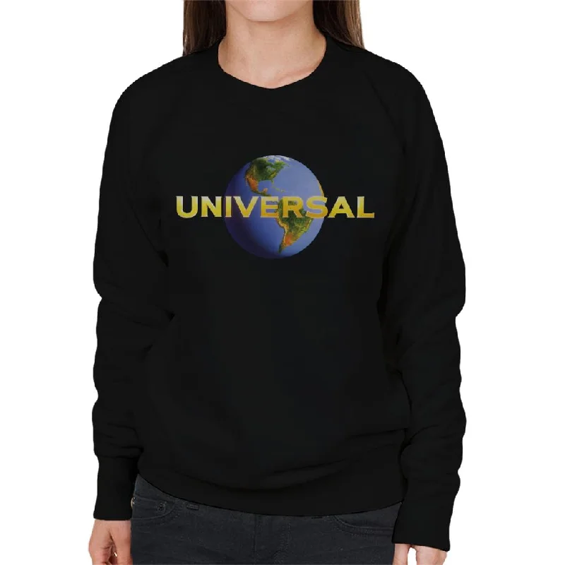 Universal Pictures Classic Modern Logo Women's Sweatshirt Hoodie with Bell Sleeves Flared Feminine