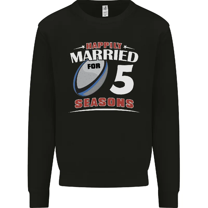 5 Year Wedding Anniversary 5th Rugby Mens Sweatshirt Jumper Hoodie with Hem Fringe Bohemian Relaxed 5 Year Wedding Anniversary 5th Rugby Mens Sweatshirt Jumper Hoodie with Hem Fringe Bohemian Relaxed
