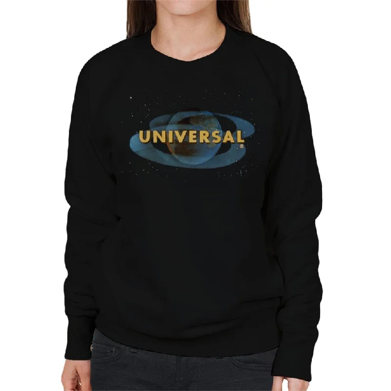 Universal Pictures Space Logo Women's Sweatshirt Hoodie with Cropped Fit Short Trendy