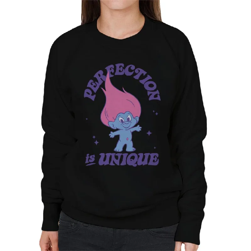 Trolls Perfection Is Unique Women's Sweatshirt Hoodie with Crew Neck Simple Timeless Trolls Perfection Is Unique Women's Sweatshirt Hoodie with Crew Neck Simple Timeless
