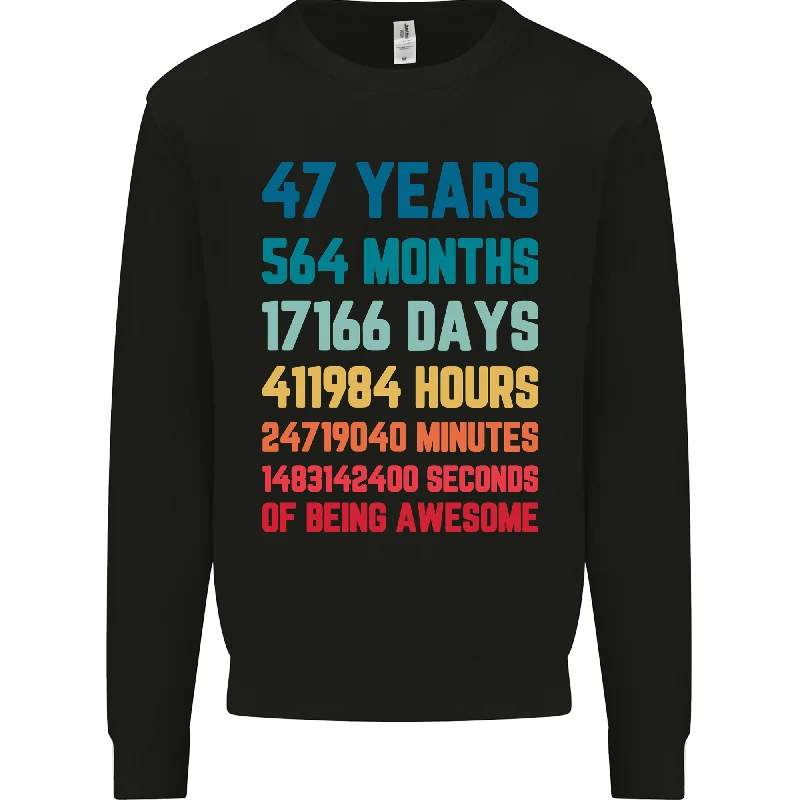 47th Birthday 47-Year-Old Men's Sweatshirt - Stylish Gift for a 47-Year-Old Guy! Hoodie with Logo Branding Identity