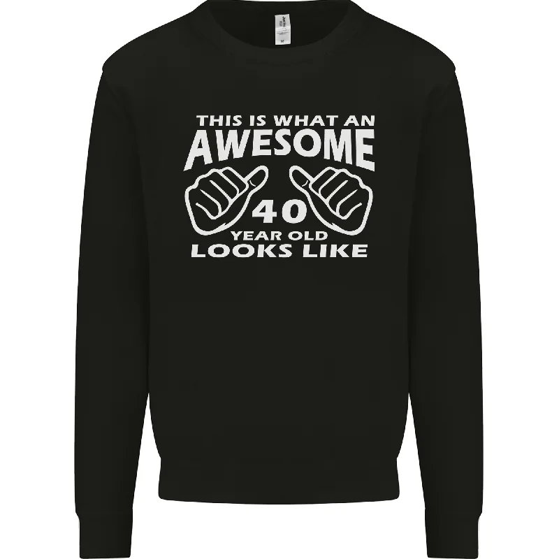 40th Birthday "The Big 4-0" Men's Sweatshirt Jumper - Premium Quality Fabric Hoodie with Relaxed Fit Easy Casual