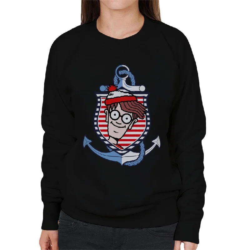 Where's Wally Anchor Women's Sweatshirt Hoodie with Print Artistic Unique