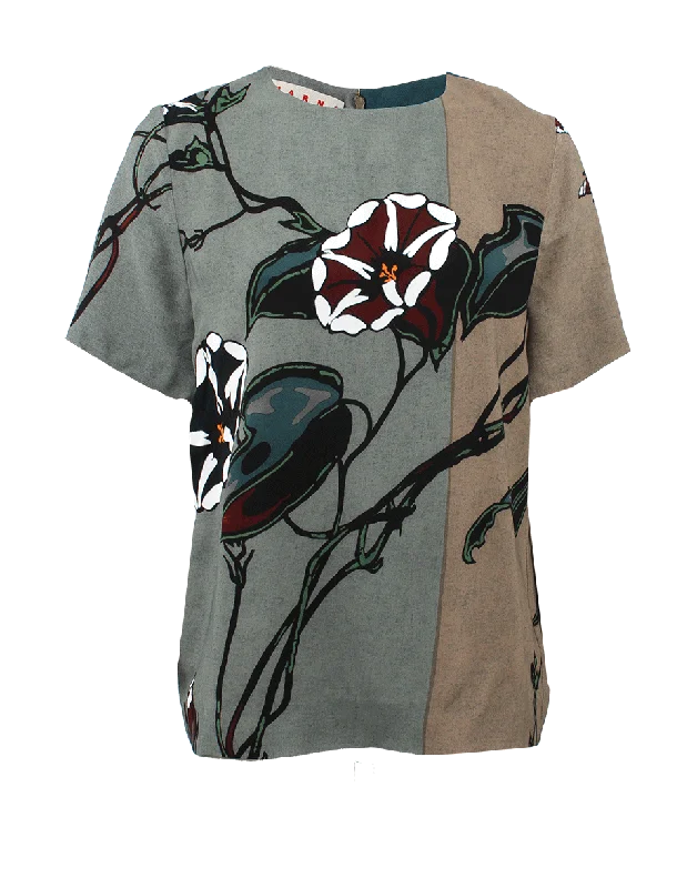 Short Sleeve Crewneck Blouse Smart Casual Blouse