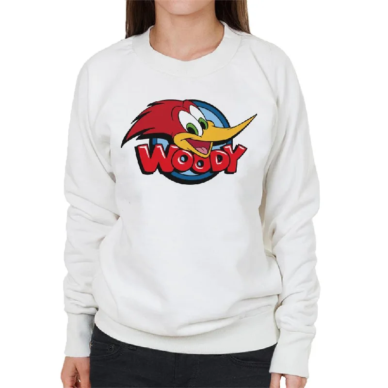 Woody Woodpecker Character Head Woody Logo Women's Sweatshirt Hoodie Jacket Zipper Layering