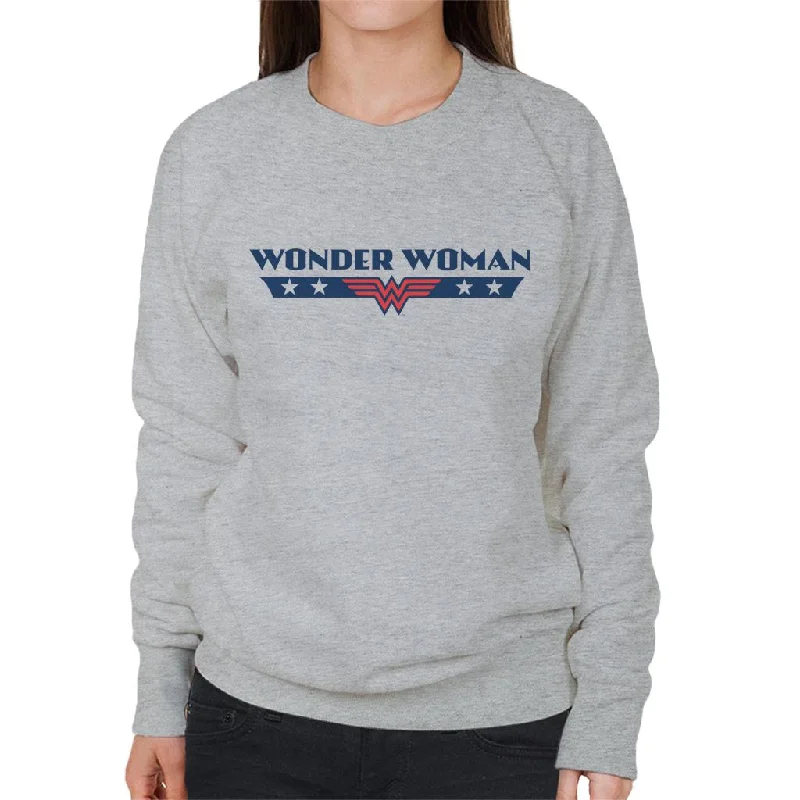 Wonder Woman Stars Logo Women's Sweatshirt Hoodie with Oversized Fit Loose Comfortable