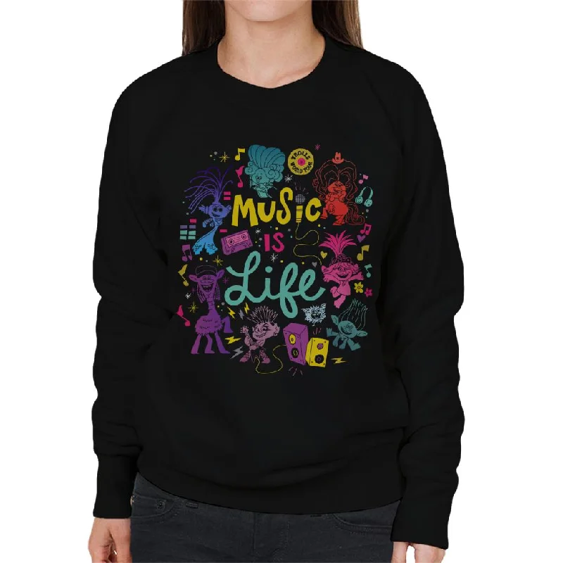 Trolls World Tour Music Is Life Montage Women's Sweatshirt Hoodie with Ribbed Hem Stretchable Secure Trolls World Tour Music Is Life Montage Women's Sweatshirt Hoodie with Ribbed Hem Stretchable Secure